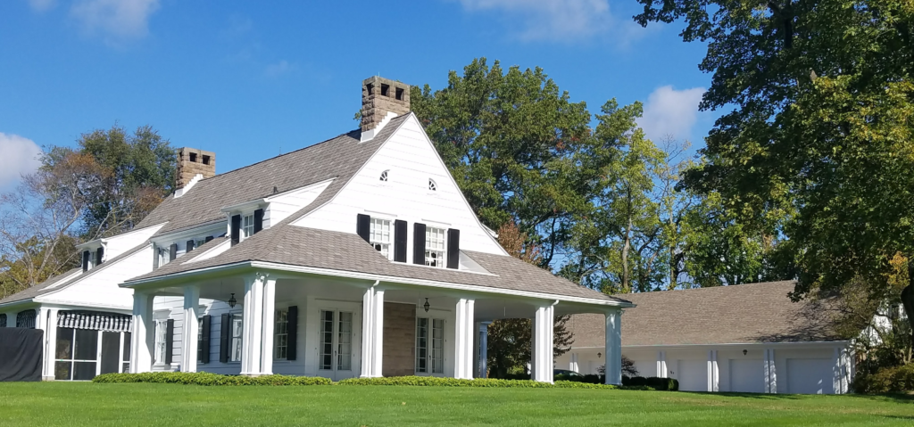 The freshly painted exterior of a home.